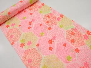 アンティーク　亀甲に紅葉模様　長襦袢地反物